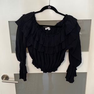 Olivaceous black 3/4 sleeve shirt. Size M